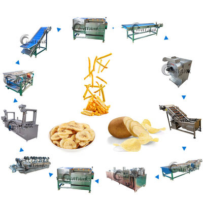 Cadena de producción congelada de las patatas fritas del gas eléctrico, equipo congelado de las patatas fritas