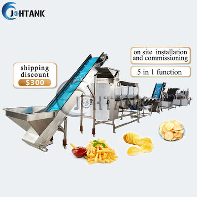 patata Chips Production Line SUS304 de 380V 50HZ