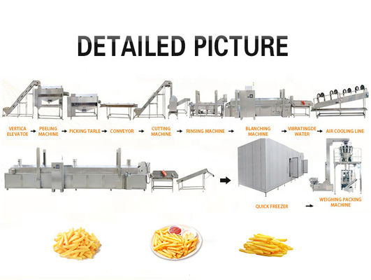 304 patata automática llena de acero inoxidable Chips Making Machine 500kg/h