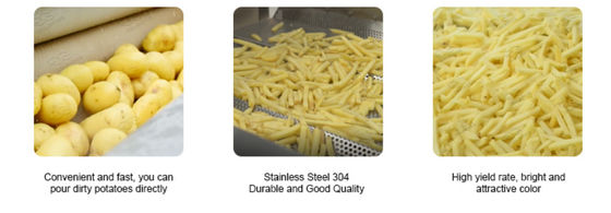 Patatas fritas congeladas completamente automáticas SS304 que hacen la patata Chips Production Line de la máquina