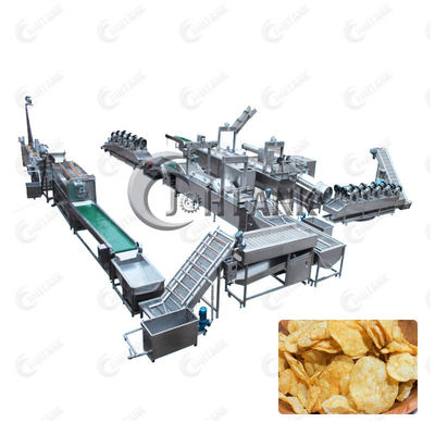 Patata eléctrica Chips Production Line 500kg/h para los microprocesadores congelados del llantén de las patatas fritas