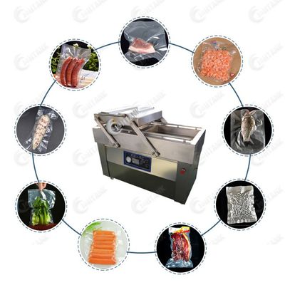 Máquina de empaquetamiento al vacío de la cámara del doble de la carne del pollo