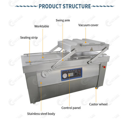 El cerdo secado corta el sellador del vacío de Ham Sausage Steak Dual Chamber
